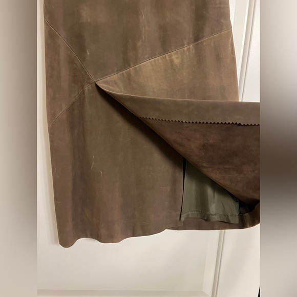 Vintage Calvin Klein Collection FW 2001 Runway Leather Suede Mini Dress - Picture 11 of 16